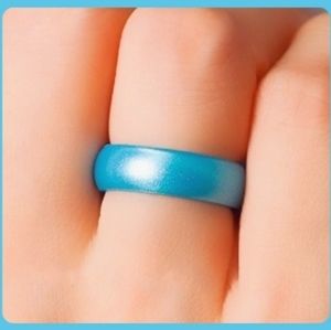 Blue Pearl Silicone Wedding Bands